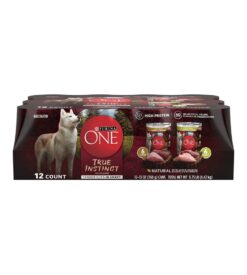 Purina ONE True Instinct Tender Cuts in Gravy With Real Turkey and Venison. and With Real Chicken and Duck High Protein Wet Dog Food Variety Pack ?C (12) 13 oz. Cans