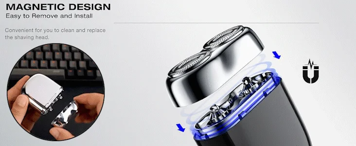 Magnetic shaver head design