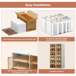 Premium Foldable Clear Door Shoe Storage Cabinet | Space-Saving Organizer