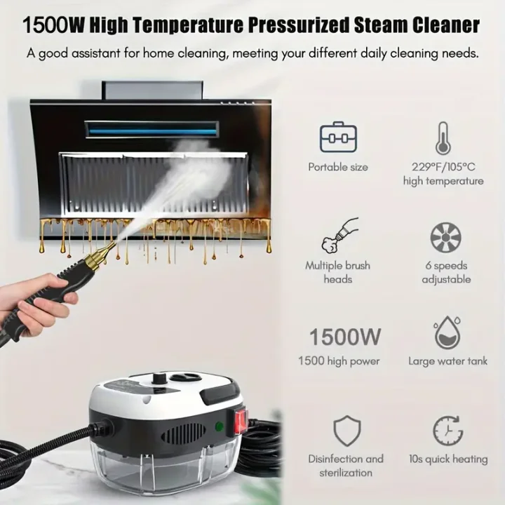 1500W high temperature steam cleaner features